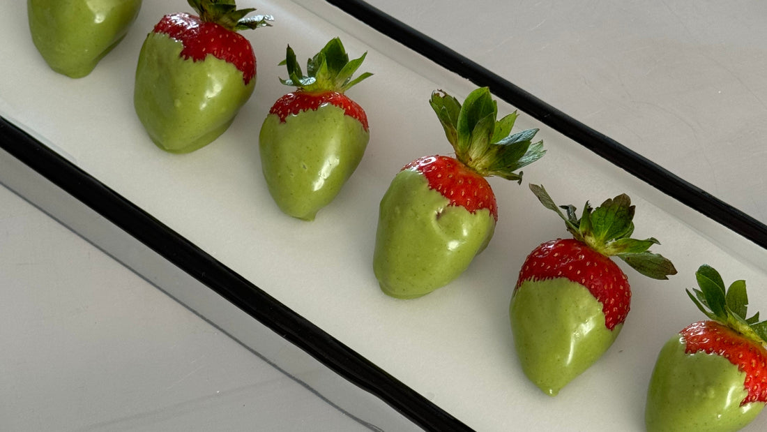 Matcha-covered strawberries